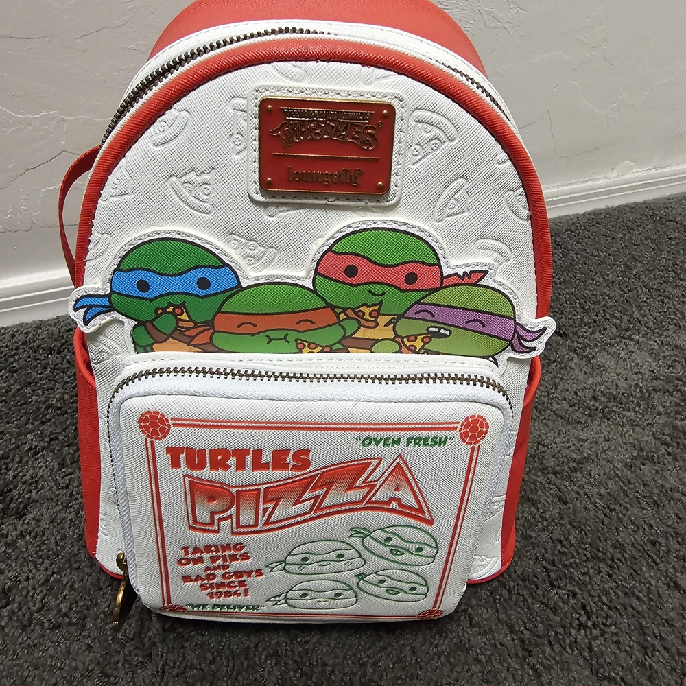 Teenage Mutant Ninja Turtles Pizza Mini Backpack (Red & White)